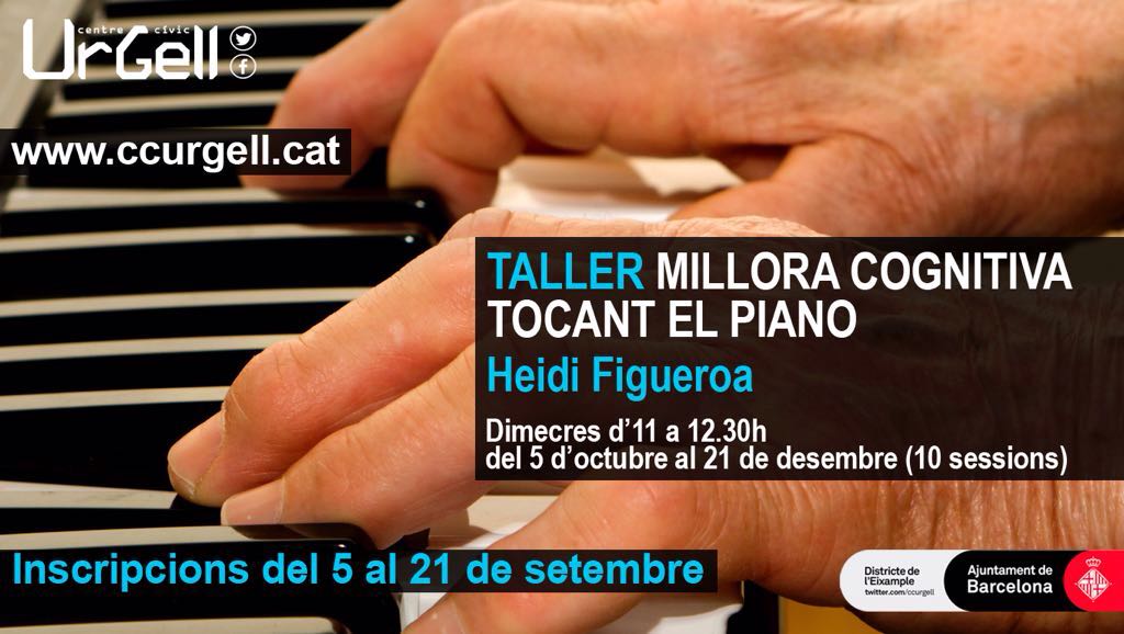 Taller de mejora cognitiva tocando el piano